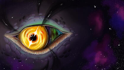 An eye, staring down at you from space, its iris as all consuming as a black hole.