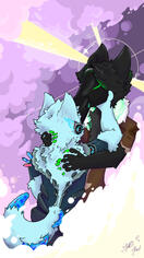 The loving warm kiss between me and my husband, now forever entangled.